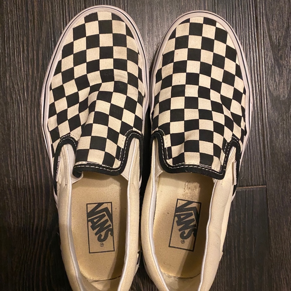 checkered slip on vans